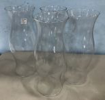 Four Clear Glass Hurricane Shades