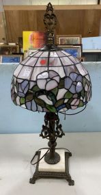 Reproduction Stain Slag Glass Style Table Lamp