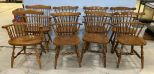 Eight Sprague Carleton Maple Windsor Dining Chairs