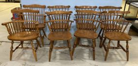 Eight Sprague Carleton Maple Windsor Dining Chairs