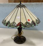 Reproduction Stain Slag Glass Style Table Lamp