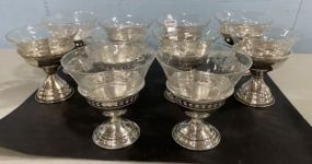 11 Sterling and Glass Dessert Cups