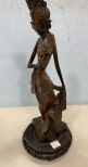 Chinese Wood Carved Lady Figural Statue