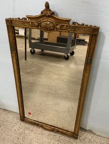 Vintage French Antiqued Gold Framed Mirror