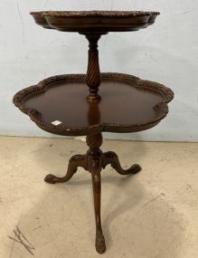 Early 1900's Mahogany Two Tier Pedestal Table