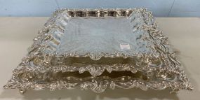 4 Stack Birmingham Silver Co. Silver Plate Footed Trays