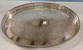 Sheffield Silver Plate Oval Footed Tray