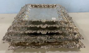 6 Birmingham Silver Co. Silver Plate Footed Trays