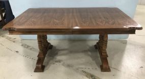 Late 20th Century Oak Finish Dining Table