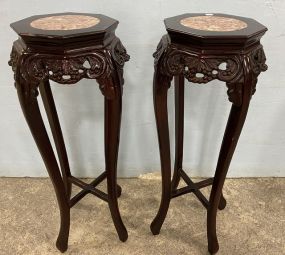 Pair of Indo Reproduction Tall Plant/Vase Stands