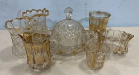 Mid Century Gold and Glass Pieces