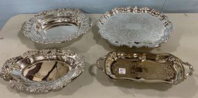 Four Silver Plate Trays