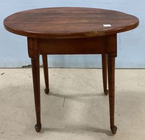 Primitive Style Oval Side Table