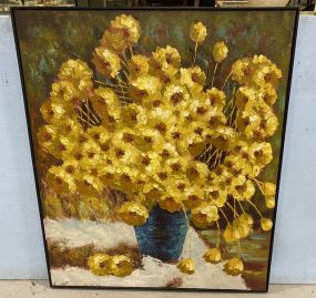 Large Still Life Flower Vase Painting