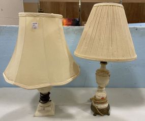 Two Alabaster Pedestal Lamps