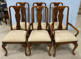 Six Modern Queen Anne Cherry Dining Chairs