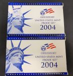 Two United States Mint Proof Set 2004