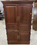 Modern Cherry Computer Armoire