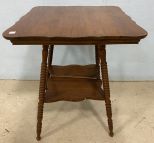 Vintage Oak Square Lamp Table