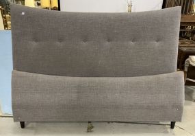 Grey Upholstered King Size Bed