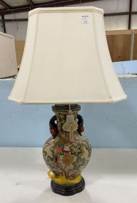 Floral Ceramic Urn Pottery Lamp