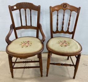 Two Victorian Style Mahogany Side Chairs