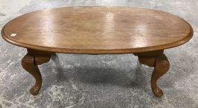 Oak Finish Oval Coffee Table