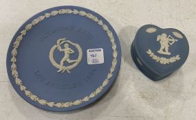 Wedgwood Olympiad XXII 1984 Plate and Trinket Heart Box