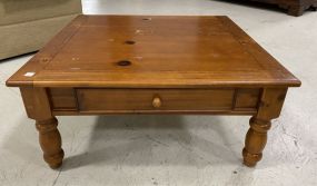 Modern Oak Finish Square Top Coffee Table