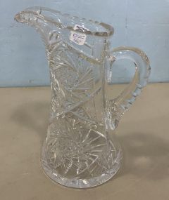 Pinwheel Etched Glass Water Pitcher