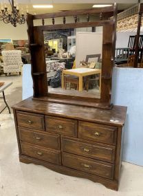 Vintage Painted Double Dresser with Mirror