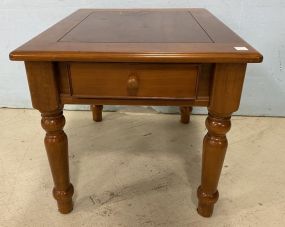 Modern Oak Finish Lamp Table