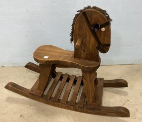 Hand Made Wood Child's Rocking Horse