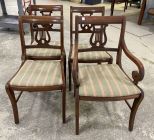 Four Vintage Duncan Phyfe Harp Back Dining Chairs