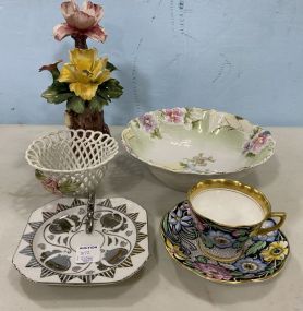 Capidomente Flower, Porcelain Bowl, Porcelain Basket, Dish, and Cups & Saucer