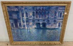 Italian Blue Boat Rower Print by Monet