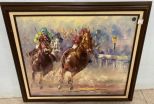 Horse Racing Painting Signed