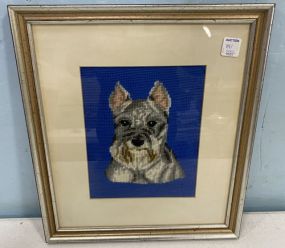 Embroidery Schnauzer Framed