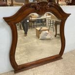 Modern Cherry Beveled Dresser Mirror