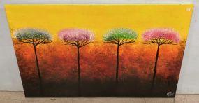 Large Tree Painting by Adnan Awad