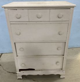 Vintage Painted White Chest of Drawers