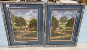 Pair of Beth Cummings Collection Farm Prints