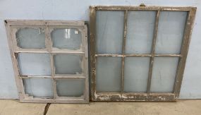 Two Vintage Window Panes