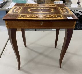 Mahogany Inlaid Music Jewelry Stand