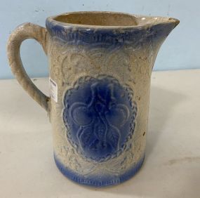 Vintage Pottery Blue Pitcher