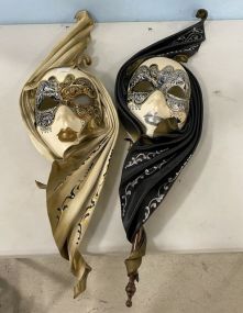 Two Signed Mari Gras Decorative Masks