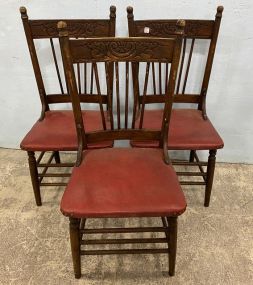 Three Antique Pressed Back Side Chairs
