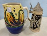 Gail Pittman Pitcher and German Beer Stein