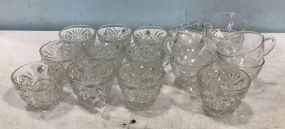 Pressed and Clear Glass Punch Cups