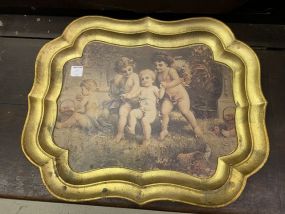 Italian Gold Gilt Portrait Tray